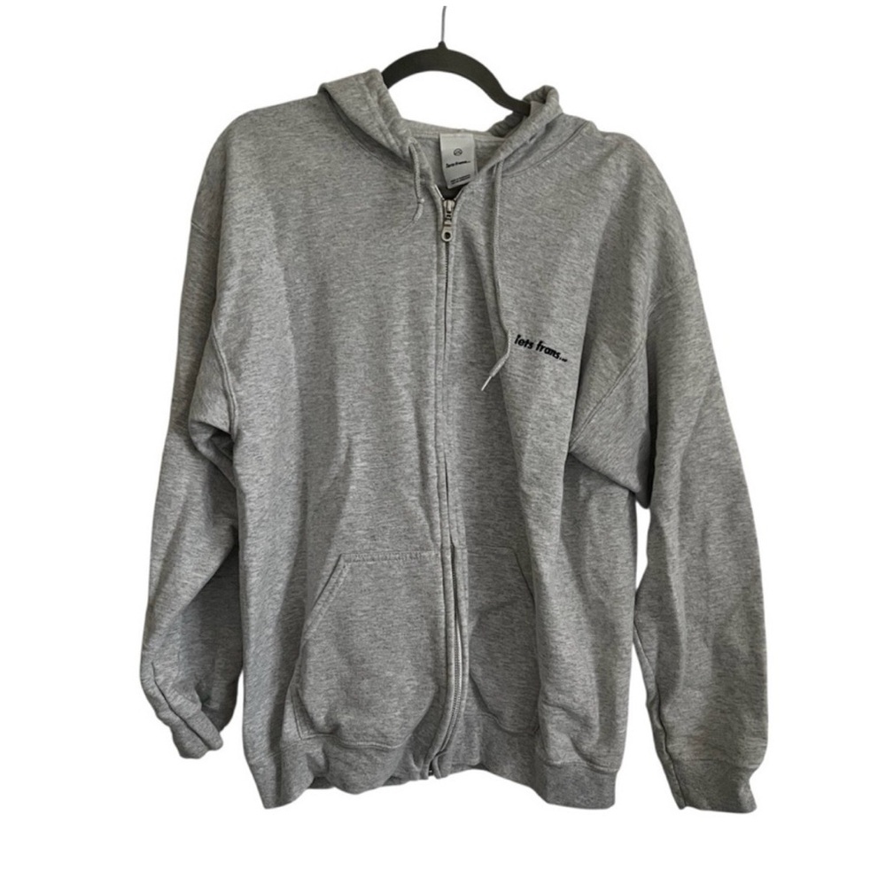 iets Frans Urban Outfitters Gray Zip Up Hoodie Lightweight Sweatshirt Size Small